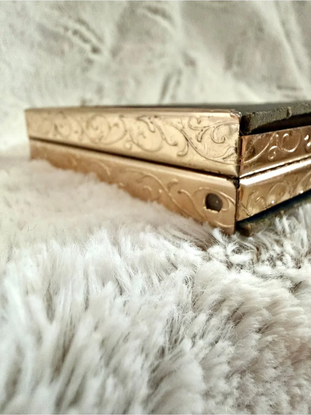 Double Hinged Gold Tone Picture Frame - Foldable Tabletop Frame